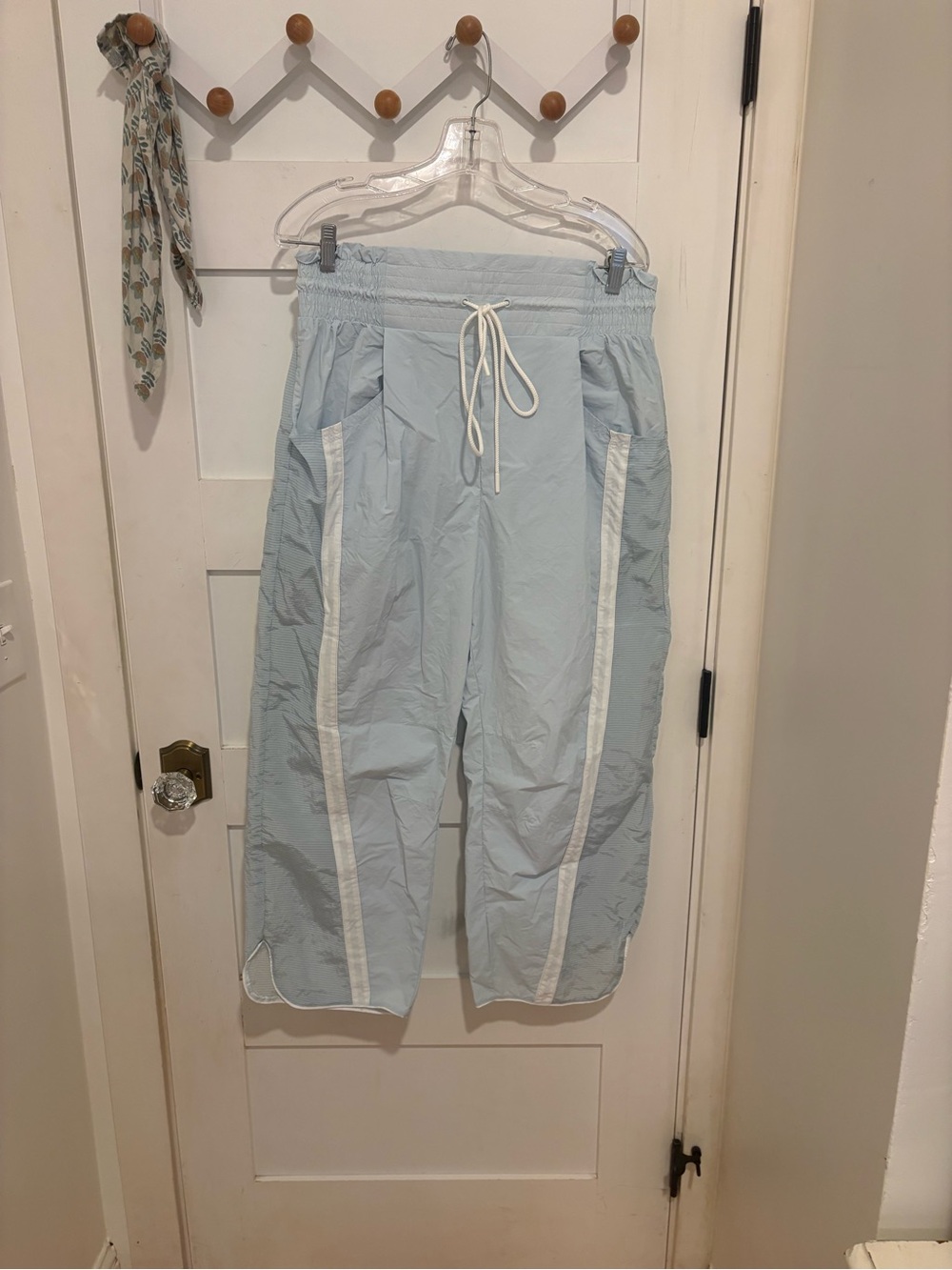 Free People NWOT The Champ is Here Light Blue Wide-Leg Track Pants - Picture 2 of 9